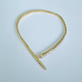 Bulgari Serpenti gold-plated choker necklace with cubic zirconia snake head and tail detail, on white background