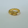 Bulgari Serpenti gold-plated wrap ring with cubic zirconia snake head detail, size 7, on white background