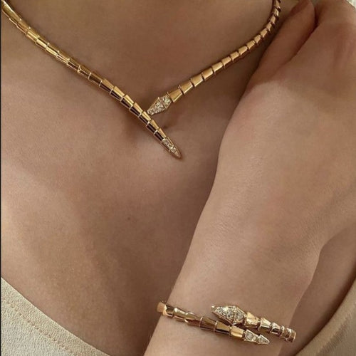 Bulgari Serpenti Necklace and Bracelet in lifestyle photo
