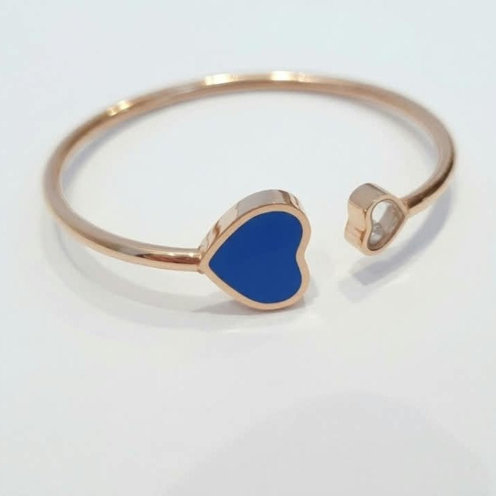 Chopard Happy Hearts Bangle in Blue – 18K Rose Gold, Size 17