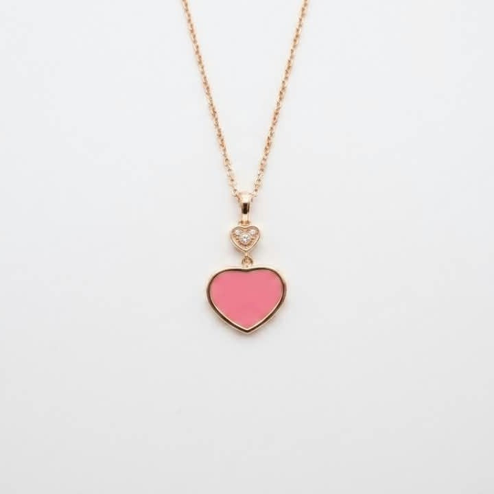 Chopard Happy Hearts Pendant in Pink – 18K Rose Gold, 45cm necklace