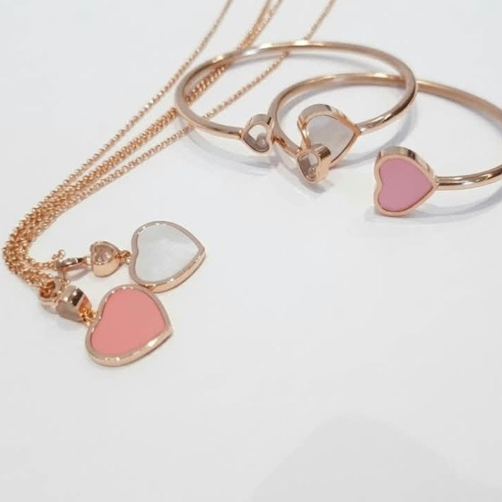 Chopard Happy Hearts Mix & Match in Pink and white – 18K Rose Gold, 45cm necklace