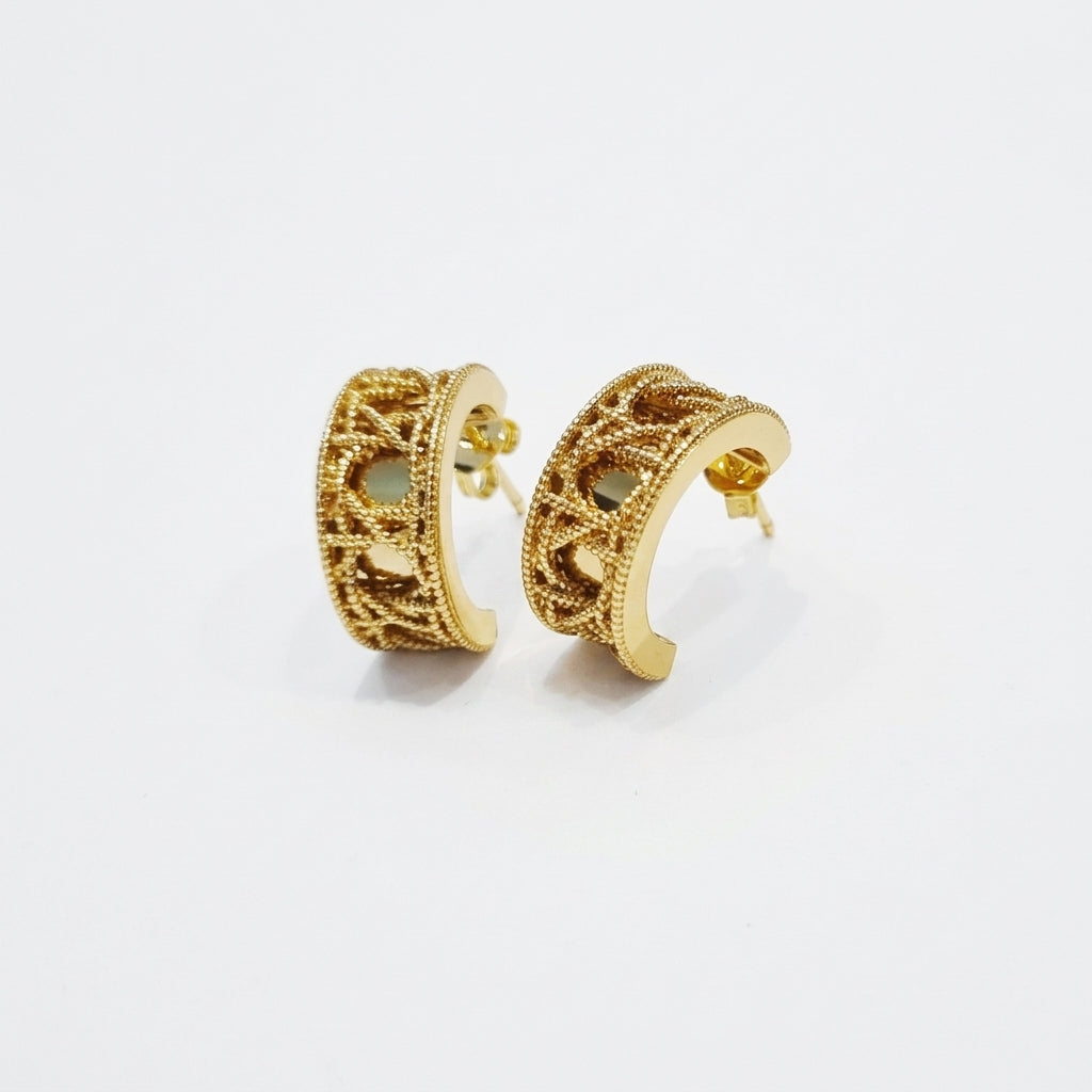 My Dior Earrings - gold-plated filigree hoop earrings, pair front view