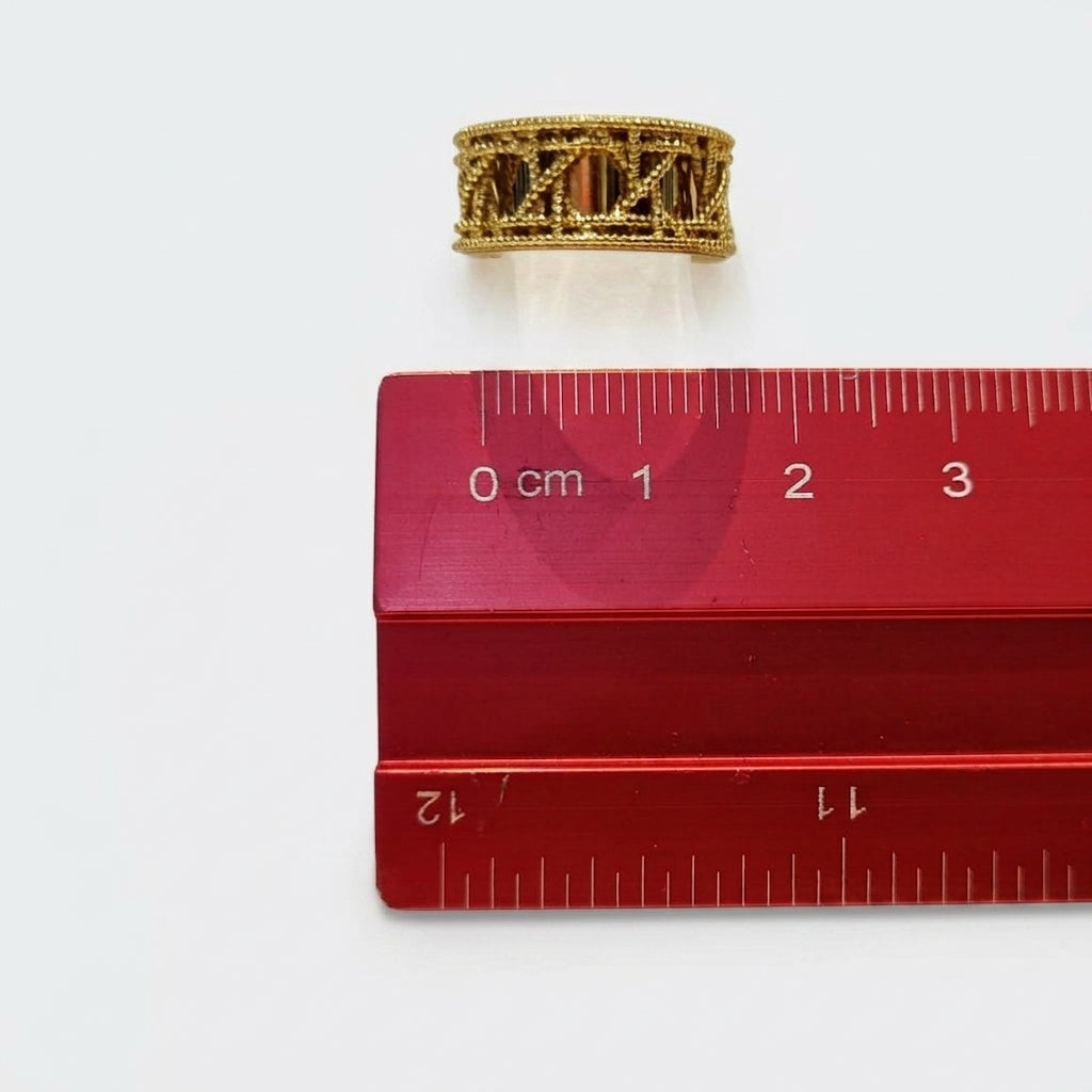 My Dior Earrings - gold-plated filigree earring size reference with ruler