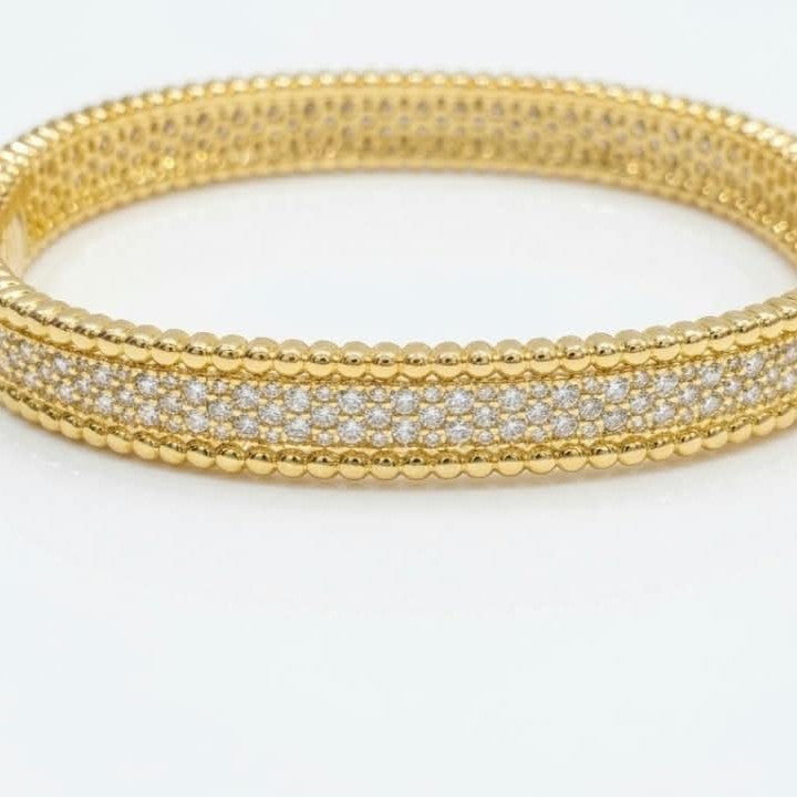 Van Cleef Perlee Bangle - 3 rows of Zircon