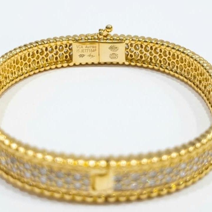 Van Cleef Perlee Bangle - 3 rows of Zircon