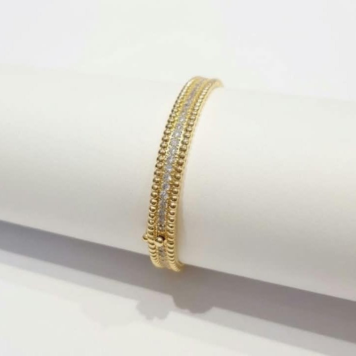 Van Cleef Perlee Bangle - 1 row of Zircon