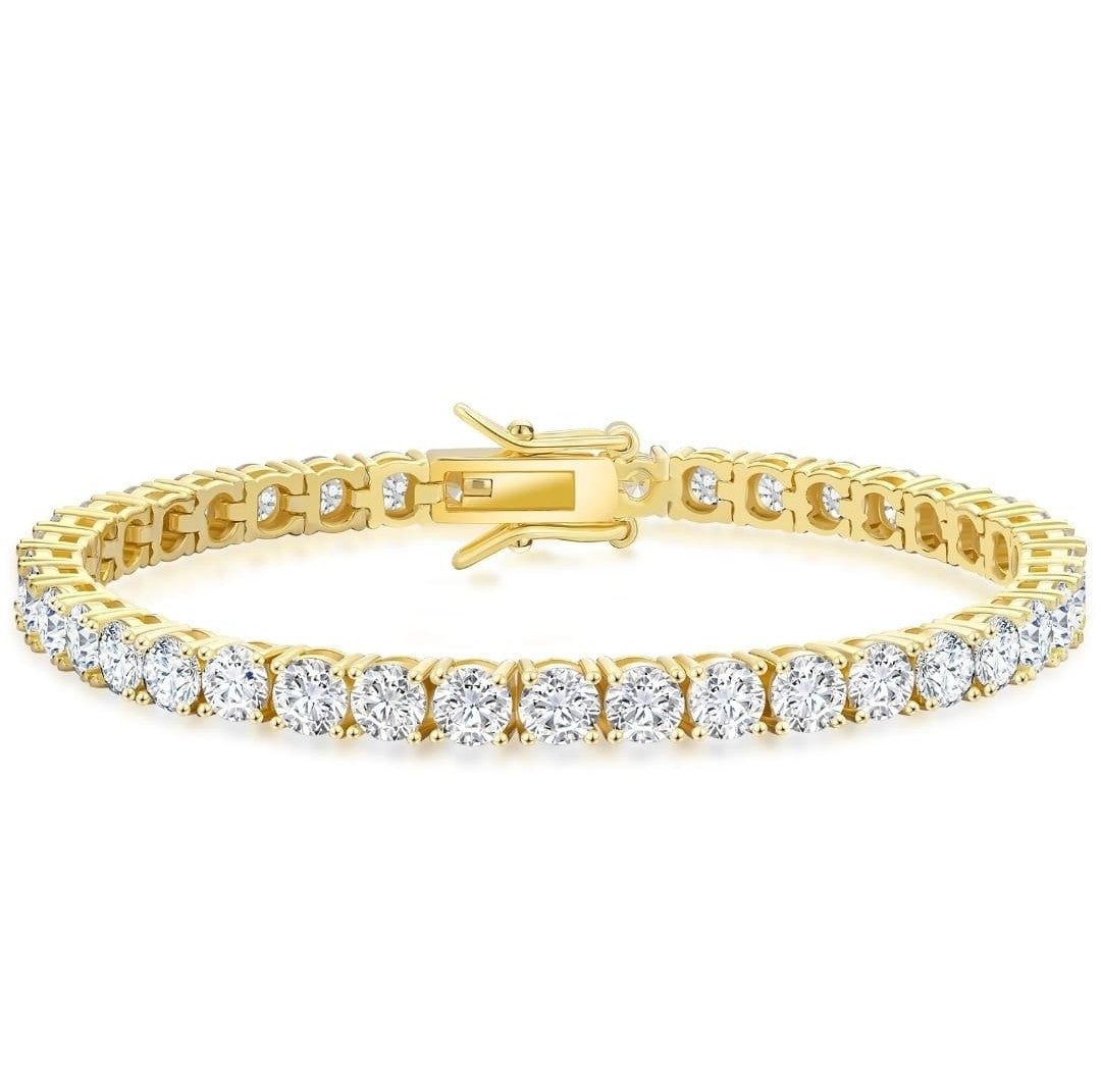Gold-plated tennis bracelet with cubic zirconia stones – 7ola Accessories