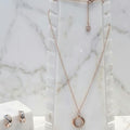 Cartier Trinity Pendant close-up detail – rose gold plated chain and pendant