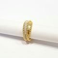 Van Cleef Perlee Twisted Ring - 1 row of Zircon