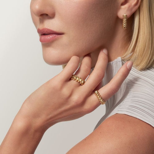 Gold plated clash earrings 18K color
