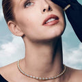 Tiffany 16 Stone necklace featuring brilliant-cut stones and a signature X-inspired setting, 45 cm length
